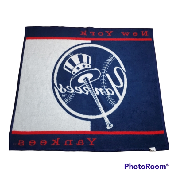 New York Yankees Tophat Baseball MLB Blanket Throw Made in USA Vintage Logo - Picture 4 of 8